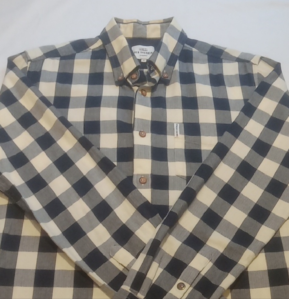 Ben Sherman Navy and Cream Plaid Shirt